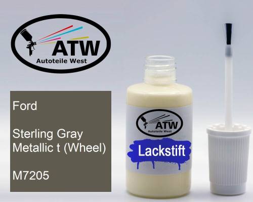 Ford, Sterling Gray Metallic t (Wheel), M7205: 20ml Lackstift, von ATW Autoteile West.